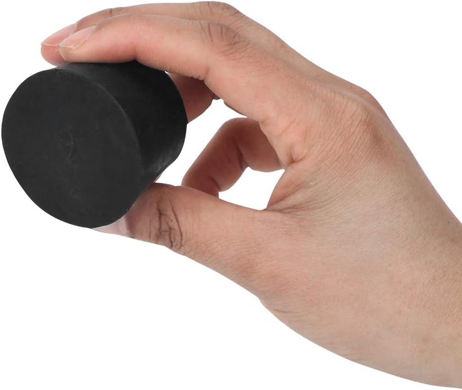 34 Pack Solid Rubber Stoppers, 13 Assorted Sizes, 000# - 10# Black Tapered Lab B