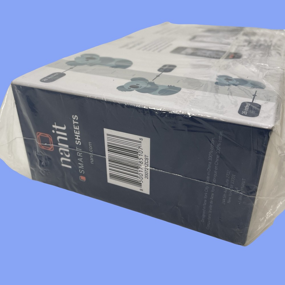 Nanit Smart Sheets 100% Cotton Fitted Crib Sheets Pebble Gray #1078