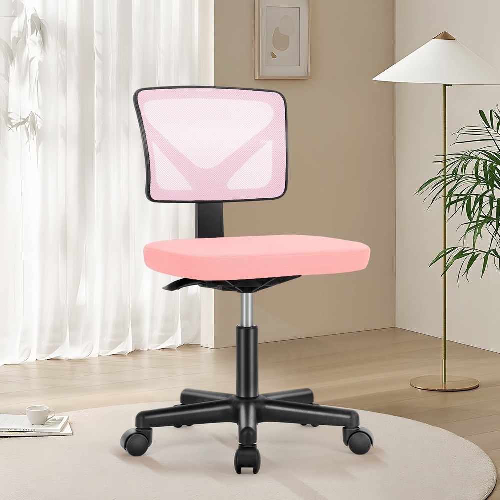 Black Mesh Task Chair W/ Padded Seat & Lumbar Support – For Home Office