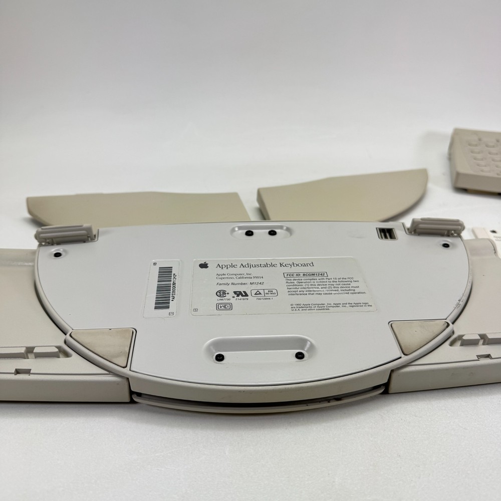 Vintage Apple Mac Adjustable Keyboard M1242 + Numeric Keypad & Disk Ergonomic