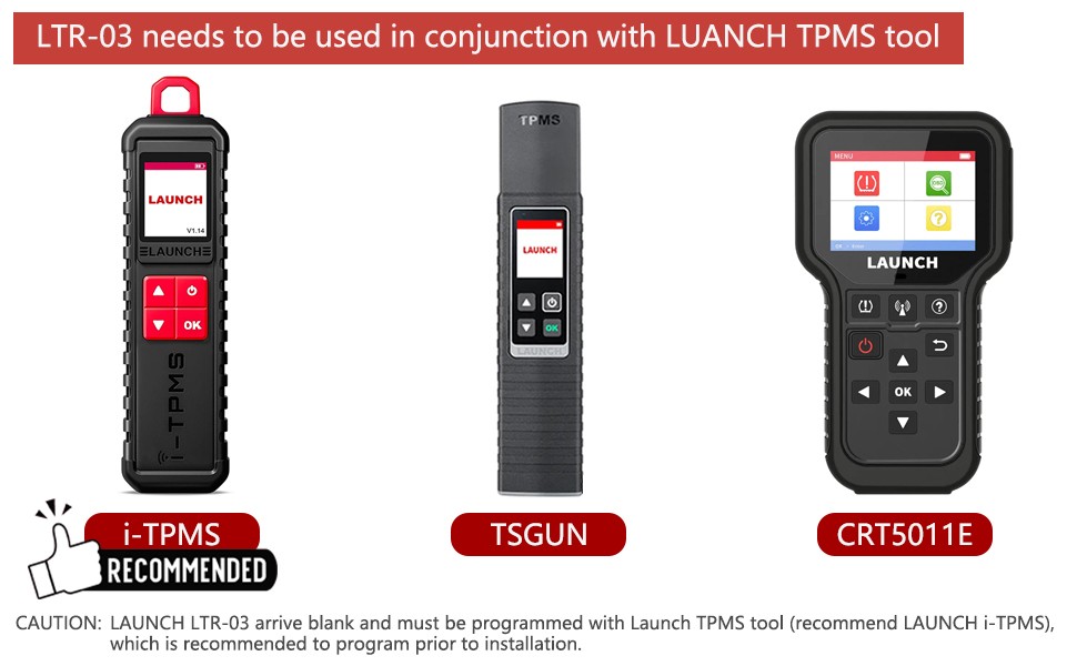 LAUNCH 10pc LTR-03 TPMS Sensor Tire Pressure Monitor System Programmable TSensor
