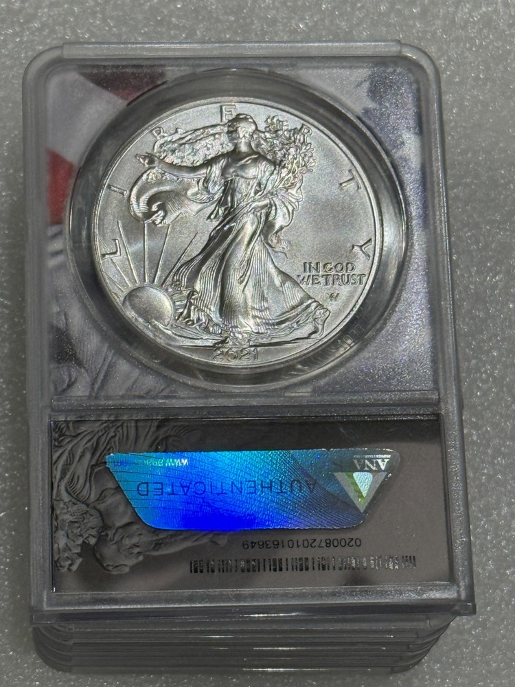 2021 SILVER EAGLE TYPE 2 ANACS MS70 ~~ FIRST STRIKE FLAG CORE ~~