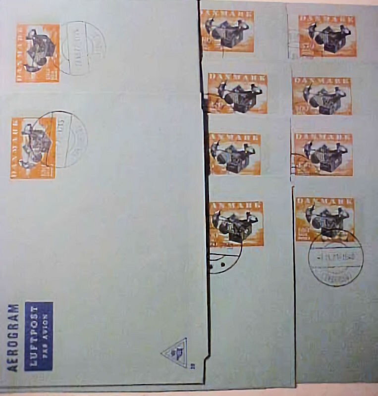 DENMARK AIR LETTERS # 38 / 52 CAT 56 EIRO (=$ 64.00) 10 DIFF