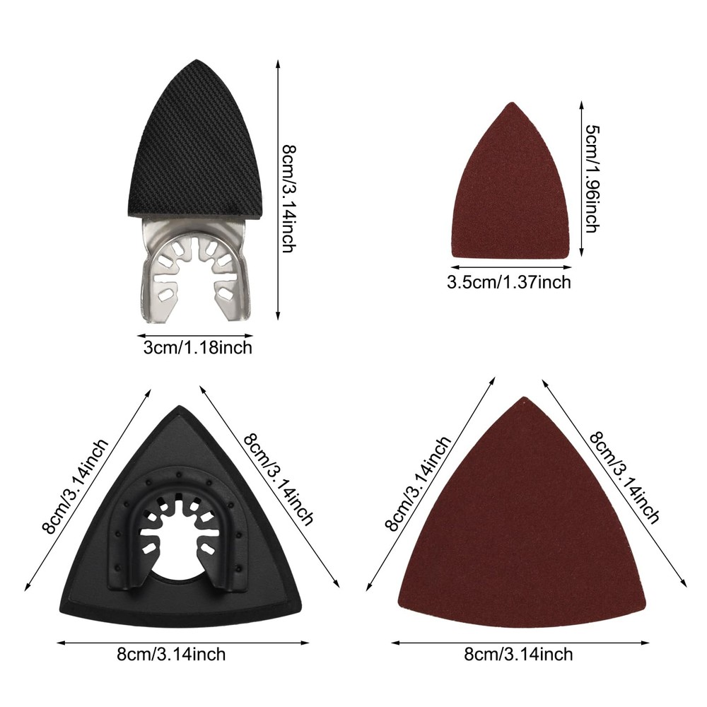 104Pcs Oscillating Multi-Tool Sanding Pads Kit, 2Pcs Triangle Pads...