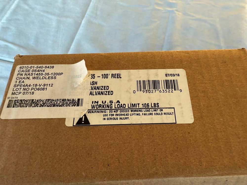 Sash Chain #35 Pre-Galvanized, Bright Galvanized 100FT Spool 106lbs Max Load