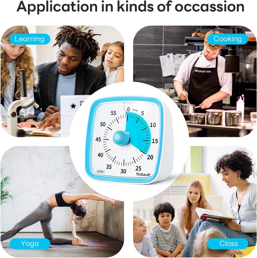 Visual Timer with Night Light, 60-Minute Countdown Timer for Kids and Adults,...