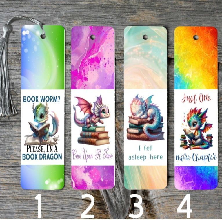 Baby Dragon Themed Metal Bookmarks