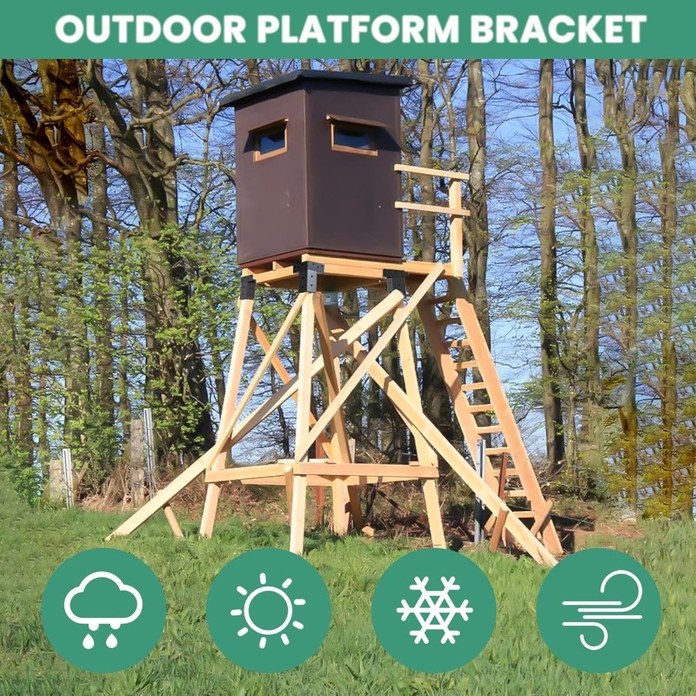 Deer Stand Brackets 4X4, Elevator Brackets 4Pcs, Deer Blind Brackets, for Outdoo