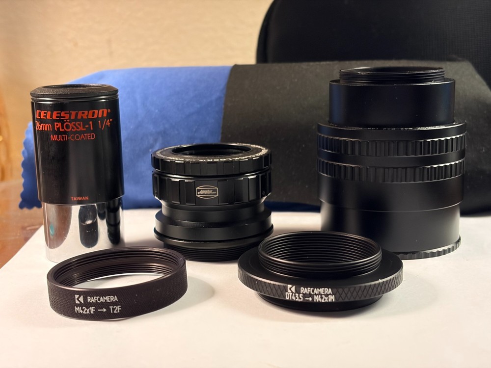Baader Astro System ClickLock T2 Dovetail + 2" Extensions + Celestron 26mm Ploss
