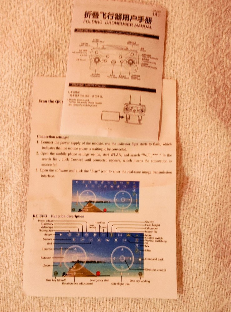 Drone Foldable Mini Camera Drone W/ Controller/Phone Mount