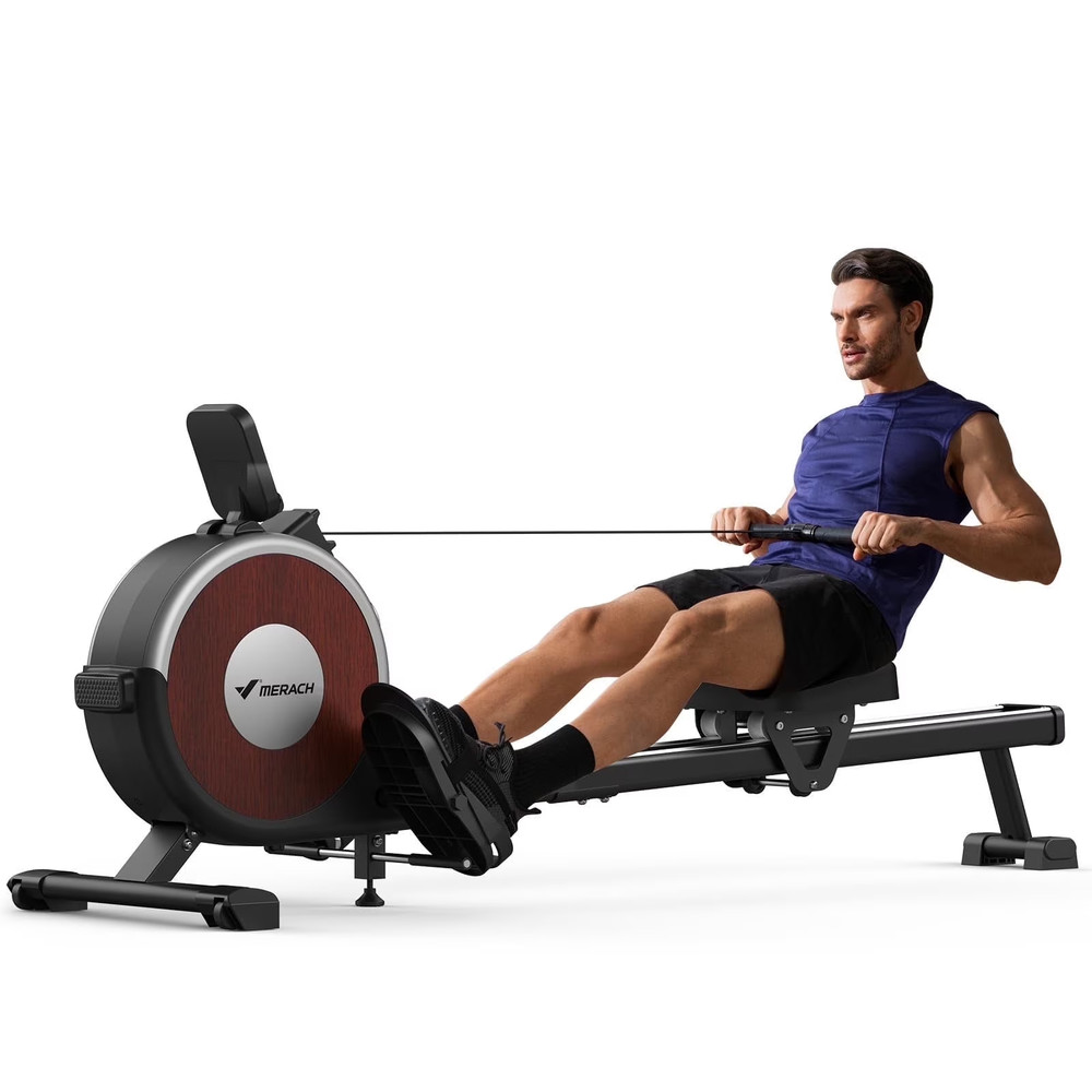 Rowing Machine 16 Auto Magnetic Levels Bluetooth 350lb Quiet