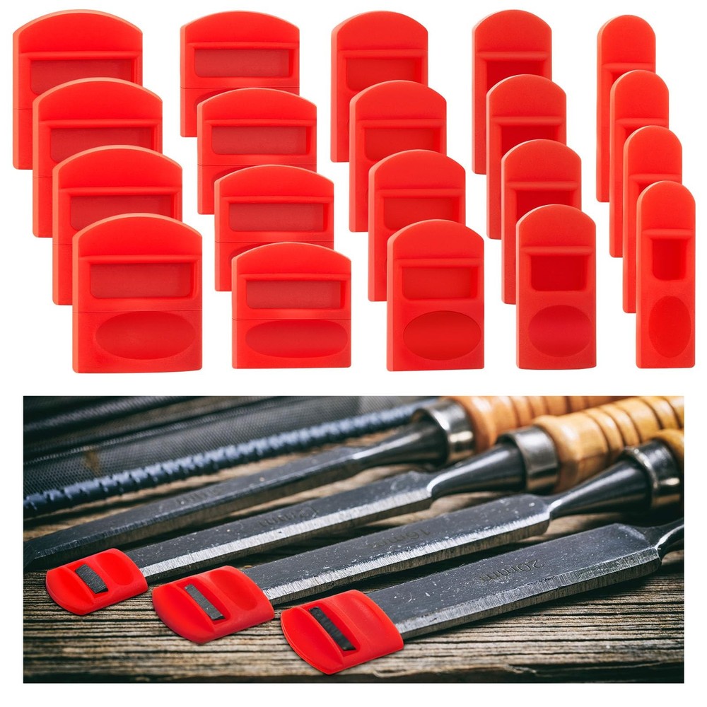 20 Pcs Soft Silicone Chisel Edge Guard Set Silicone Chisel Tip Tool Protector...