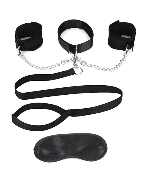 Lux Fetish Collar Cuffs & Leash Set Removable