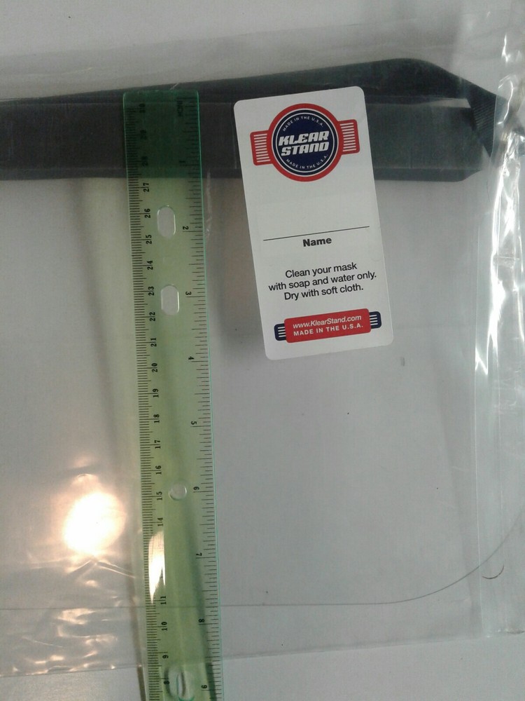 Klear Stand Protective Face Shield With Name Tag NWOT