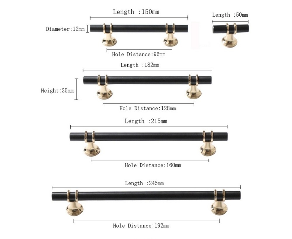 Chrome Cabinet Door Black Silver Gold Handle Kit T Bar Drawer Pull Kitchen
