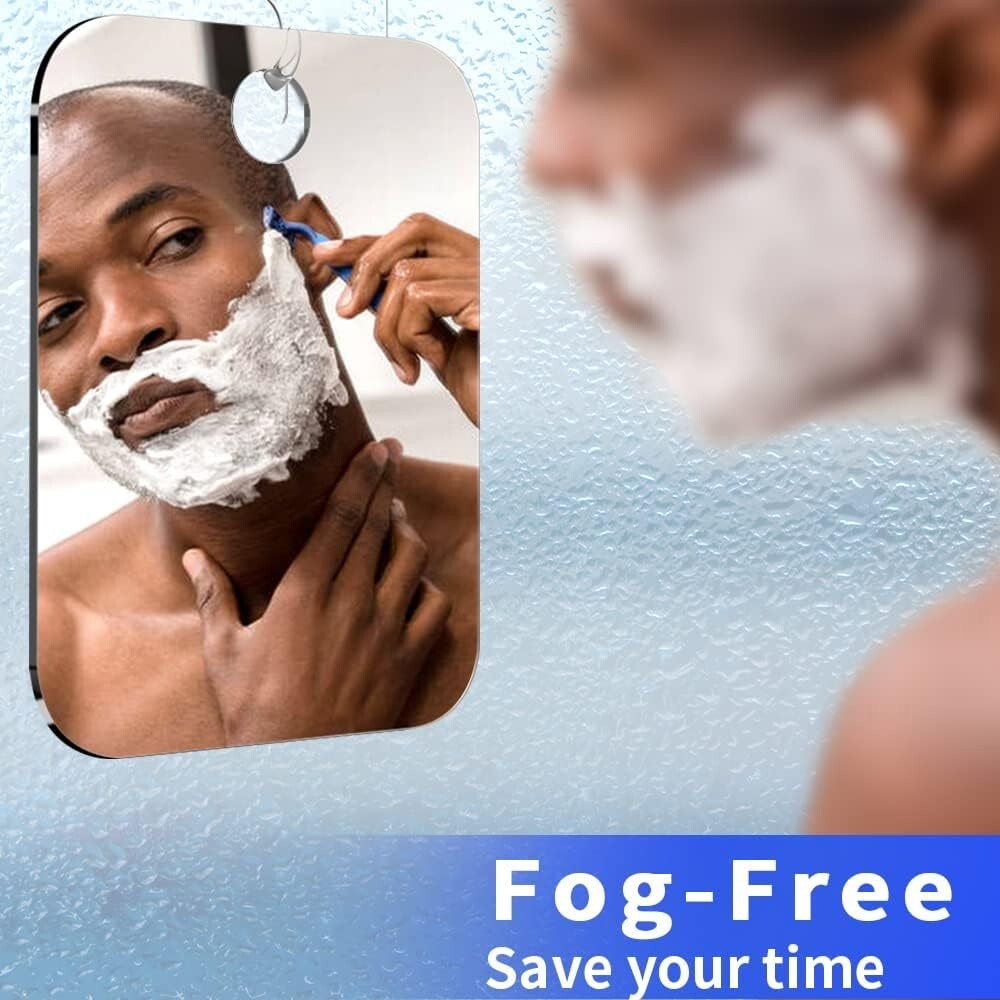 2 Pack Unbreakable Shower Mirror for Shaving Mirror for Shower8"x6"Medium Mirror