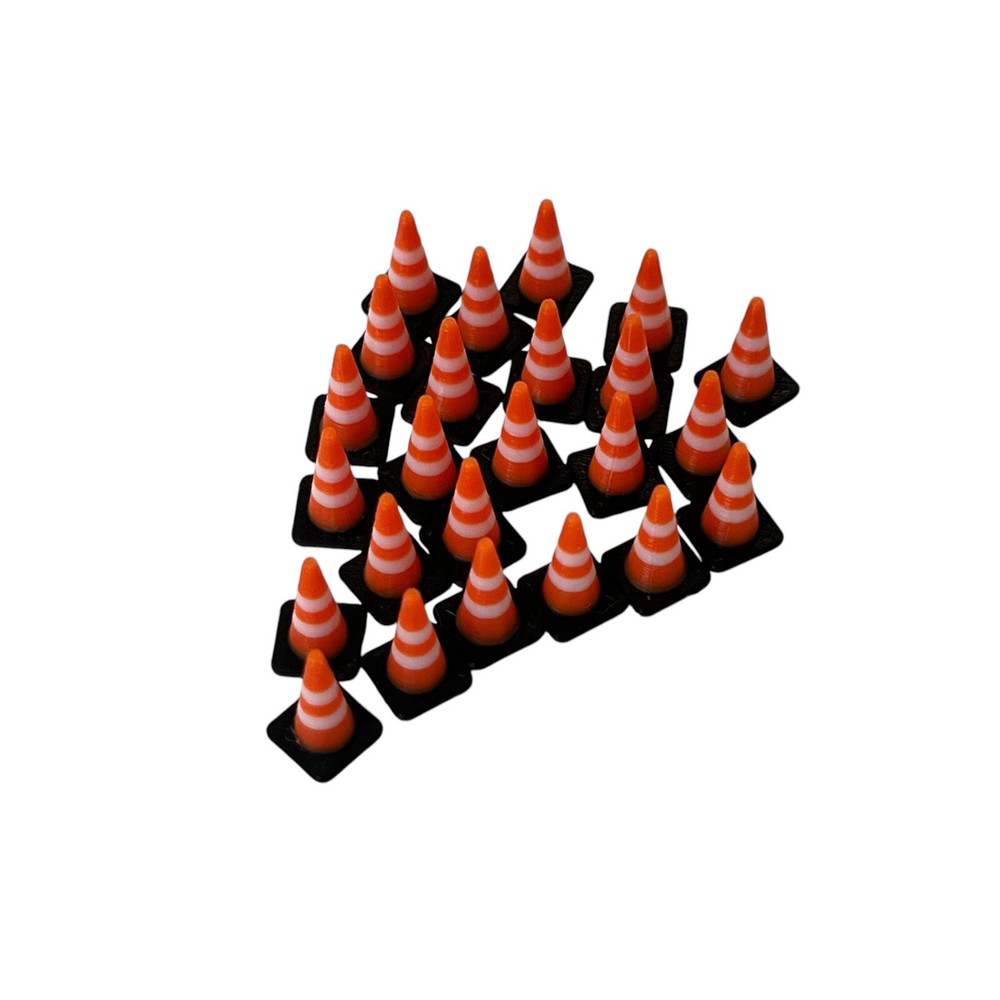 1/87 Scale Traffic Cones *24 Pack* White Bands