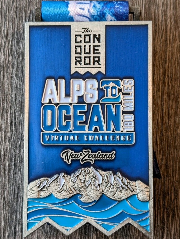 CONQUEROR Virtual Challenge Medal ALPS TO OCEAN