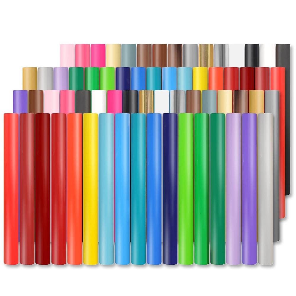 Lya Vinyl 65 Pack Permanent Vinyl, Self Adhesive 12" x (65 Pack), Multi