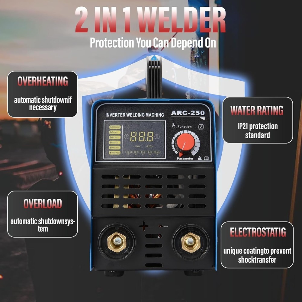 Portable 110V/220V Welding Machine with LED Control - Easy Setup, Great Results