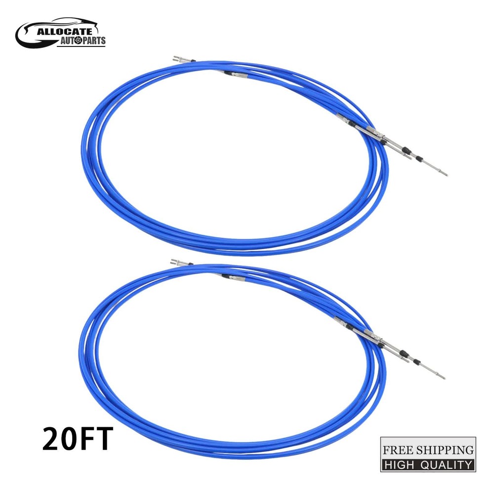 33C 2PCS 20FT For Yamaha Boat Control LeverThrottle Control Cable Universal