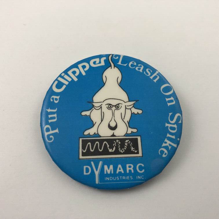 Dymarc Industries Clipper Surge Protector IT ComputerTech Vintage Button Pinback