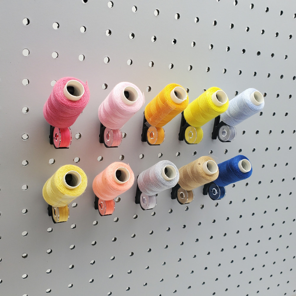 5pk, Thread & Bobbin 1/4" Pegboard Accessory, Sewing Thread Storage Hooks