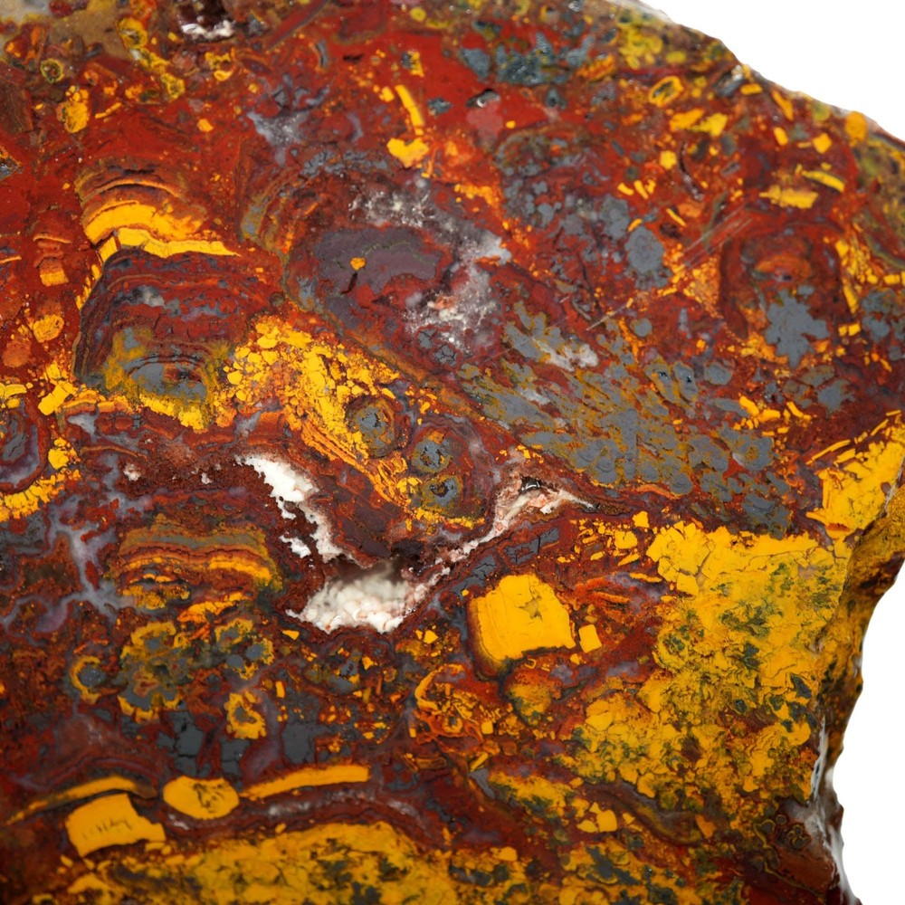 Apple Valley Jasper Slab - Hematite Flowers Broken Pattern