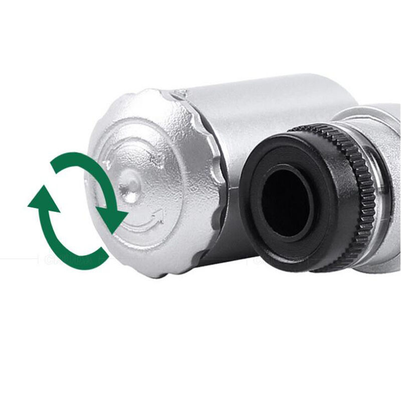 60X LED Mini UV Light Illuminated Pocket Microscope Loupe Magnifier document