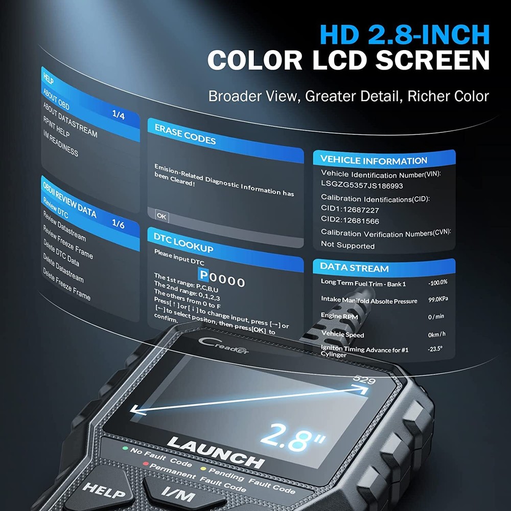 2025 LAUNCH X431 CR529 OBD2 Engine Check Car Code Reader Scanner Diagnostic Tool
