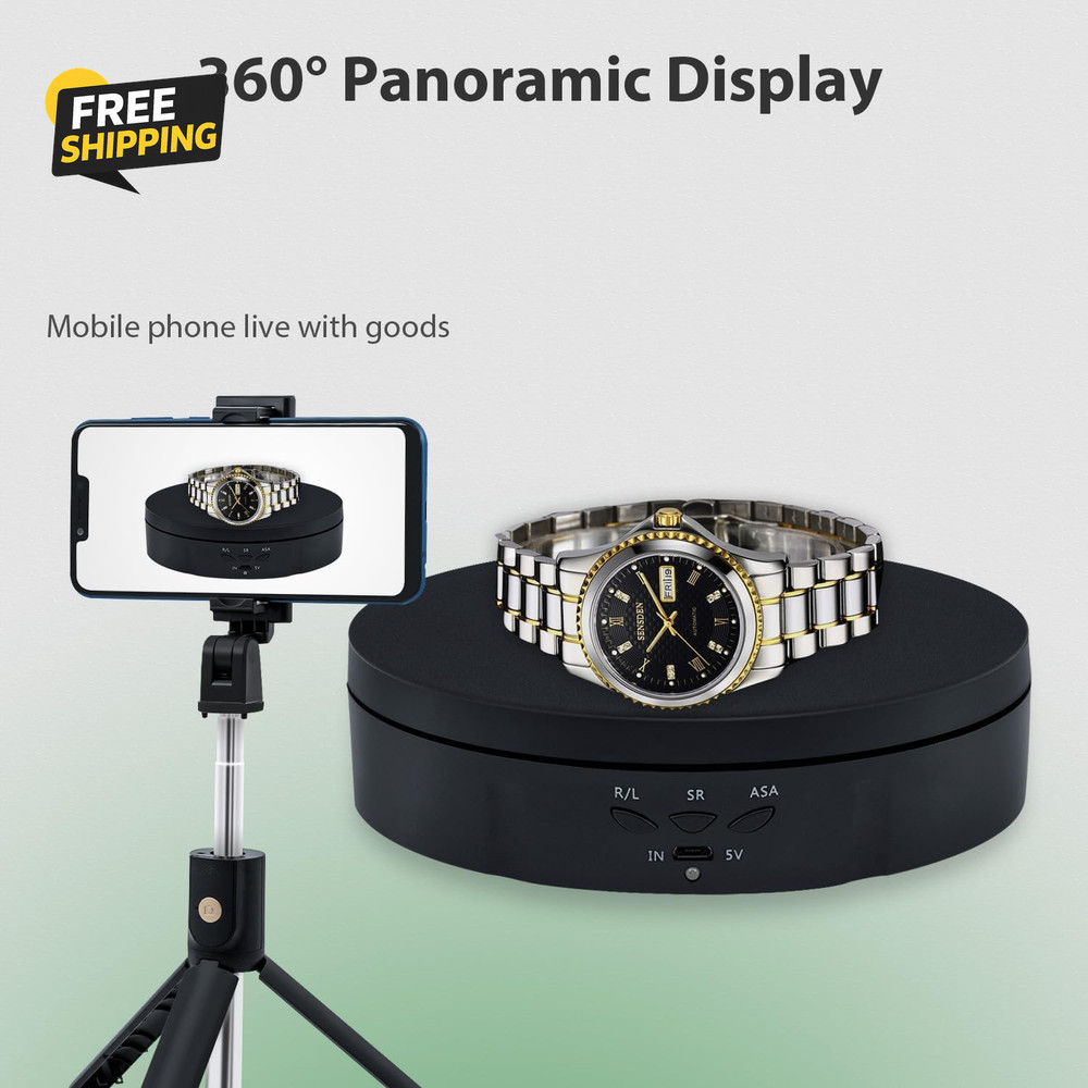 Motorized Rotating Display Stand,5.7Inch 360 Degree