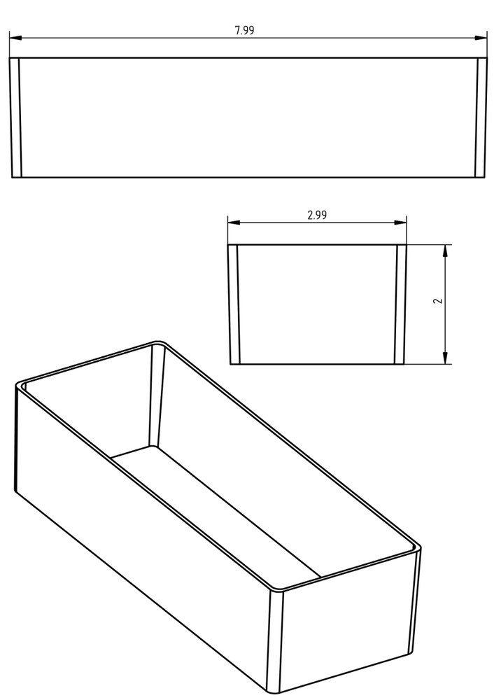 24pc 3x8" Drawer Organizer Bins Modular Storage Hardware Craft Toolbox