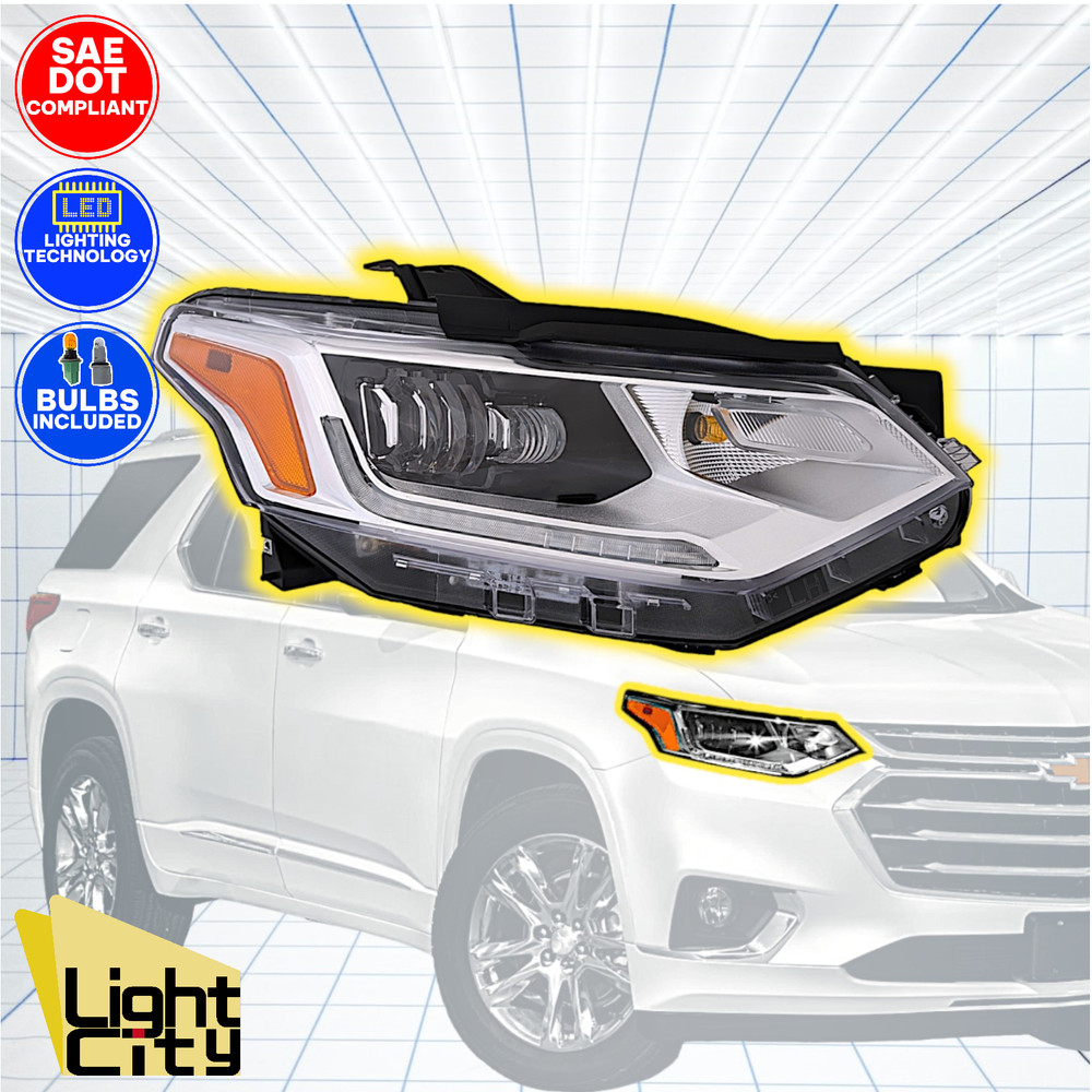 [FULL LED] For 2018-2021 Chevy Traverse Passenger Side Headlight Assembly RH