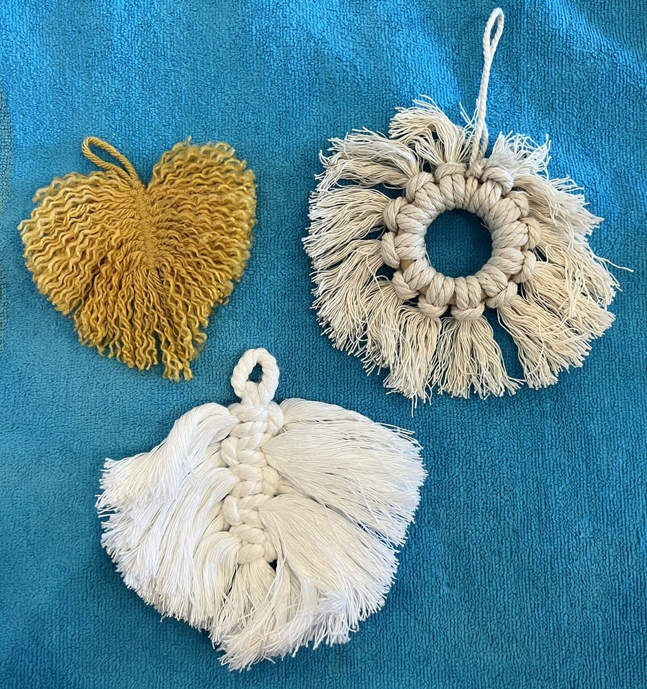 Macrame' Handmade Ornaments 3 Pc - A0101