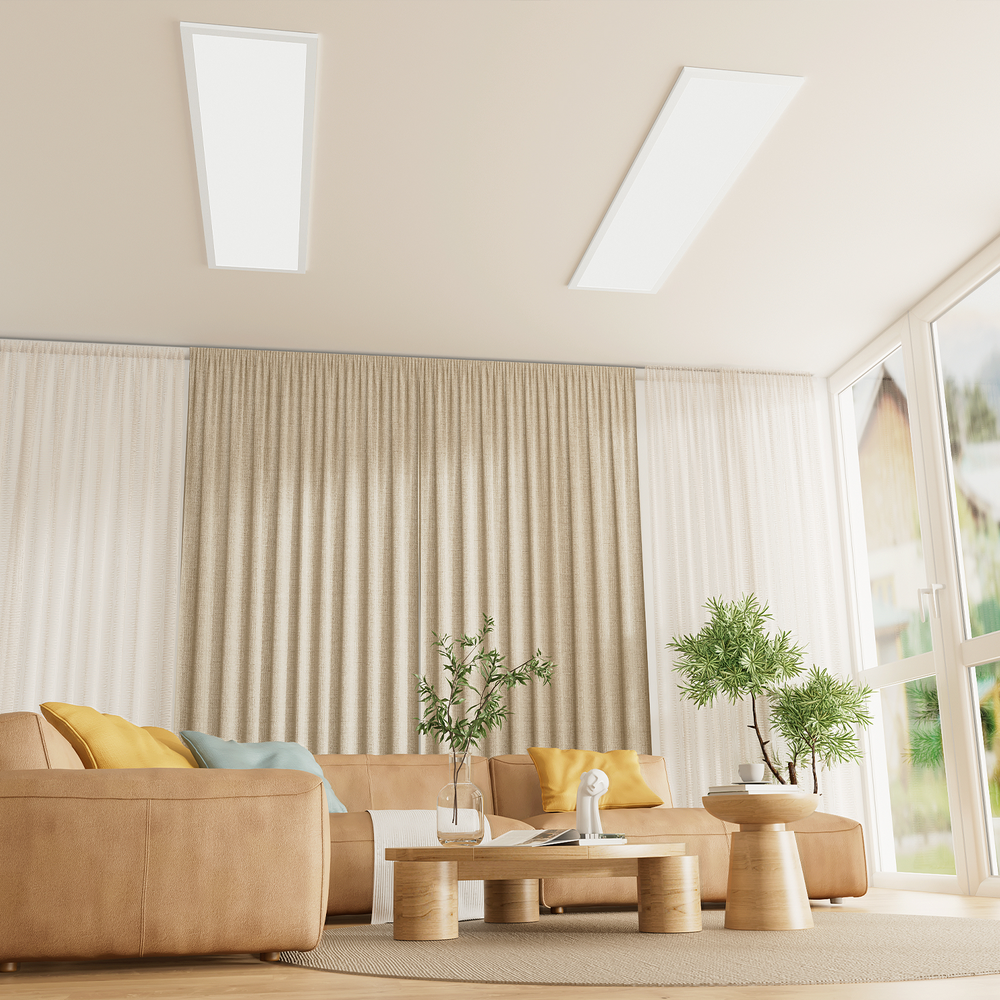 4 Pcs 1x4 LED Flat Panel Light 4000LM 5000K Dimmable Drop Ceiling Troffer Light