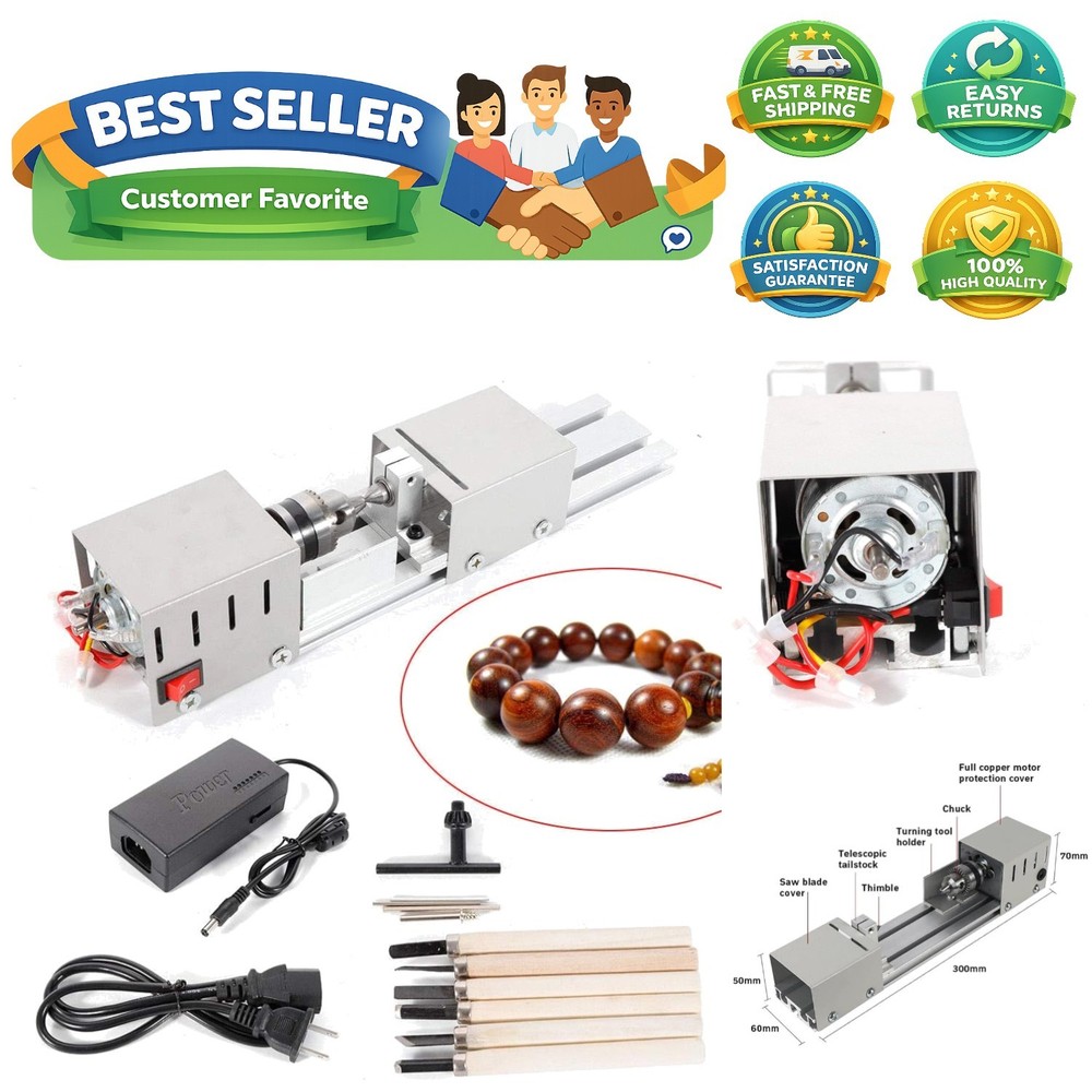 Portable Mini Lathe Tool for Woodworking - Low Noise & High Precision Operation