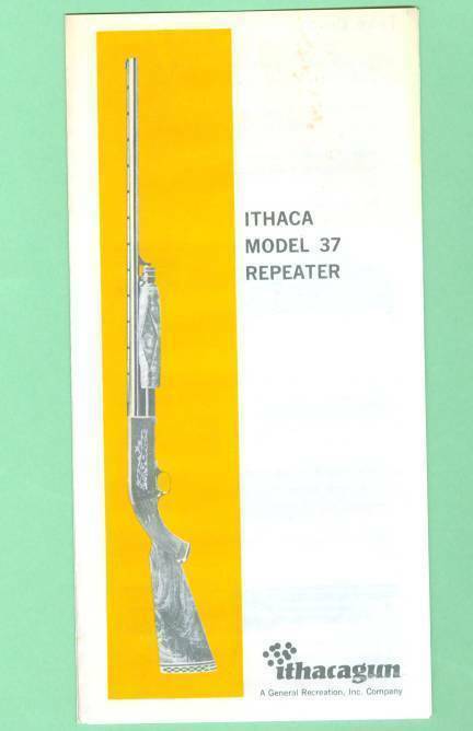 Ithaca Model 37 Owners Manual Reproduction