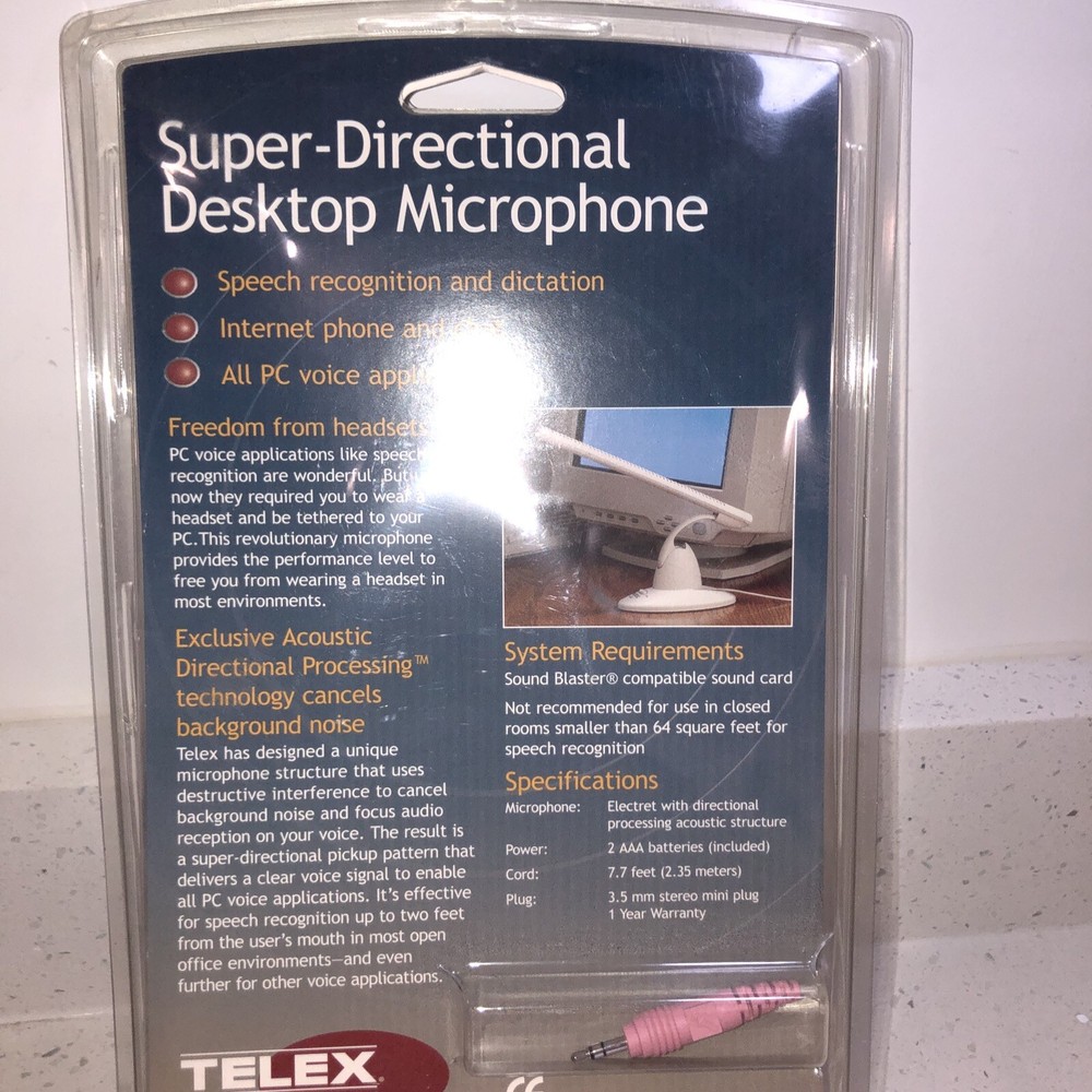 Telex Desktop Computer Freestanding Microphone M- 60 Audio Products