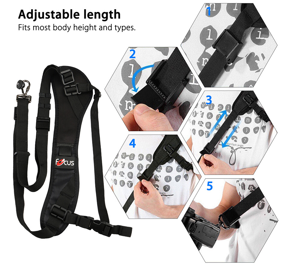 Quick Rapid Single Shoulder Sling Black Strap Safety Tether Canon 90D 1200D 80D