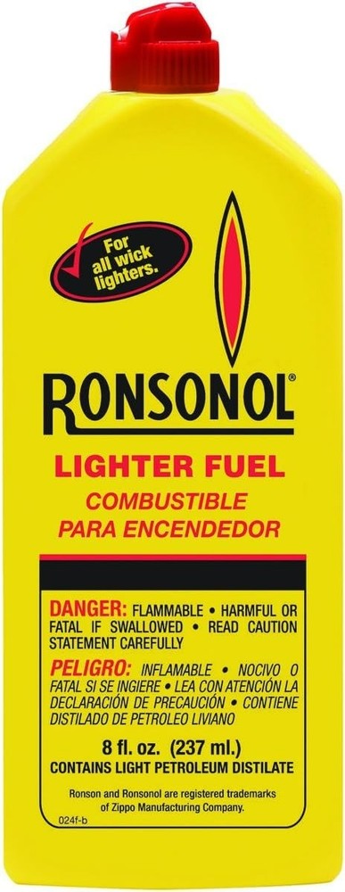 Ronsonol Lighter Fluid 8 oz Fuel Universal Refill Clean Burning Formula
