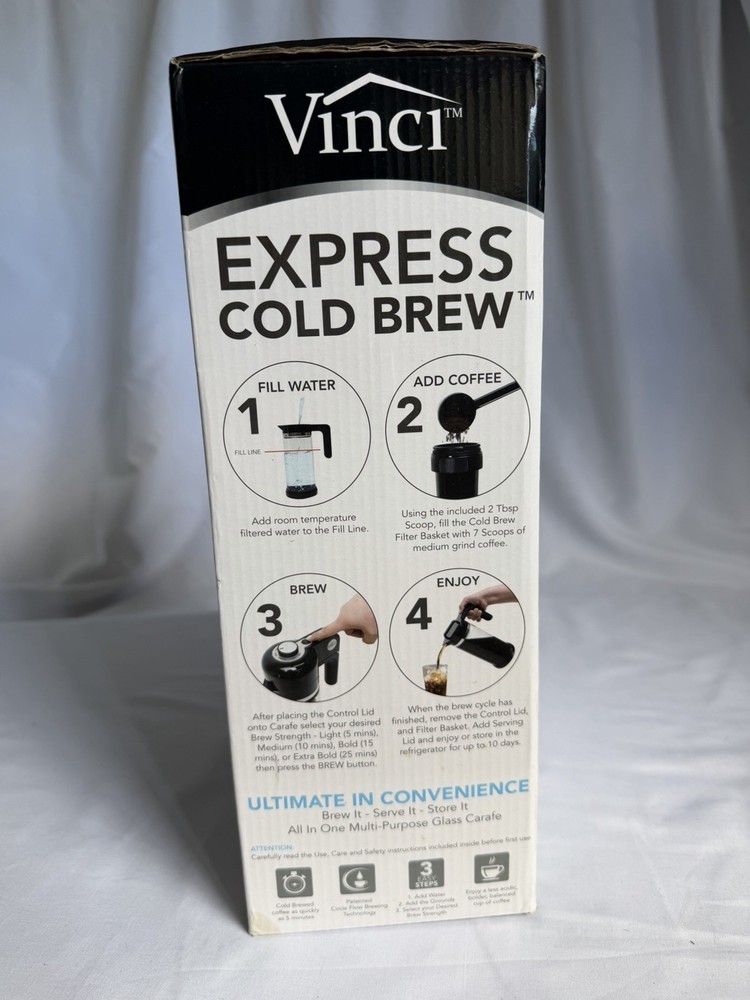 Vinci Express Cold Brew Coffee Maker 1.1L Circle Flow Technology NEW