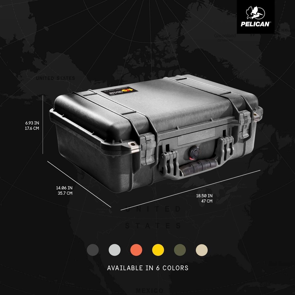 Pelican 1500 Case With Foam (Black)