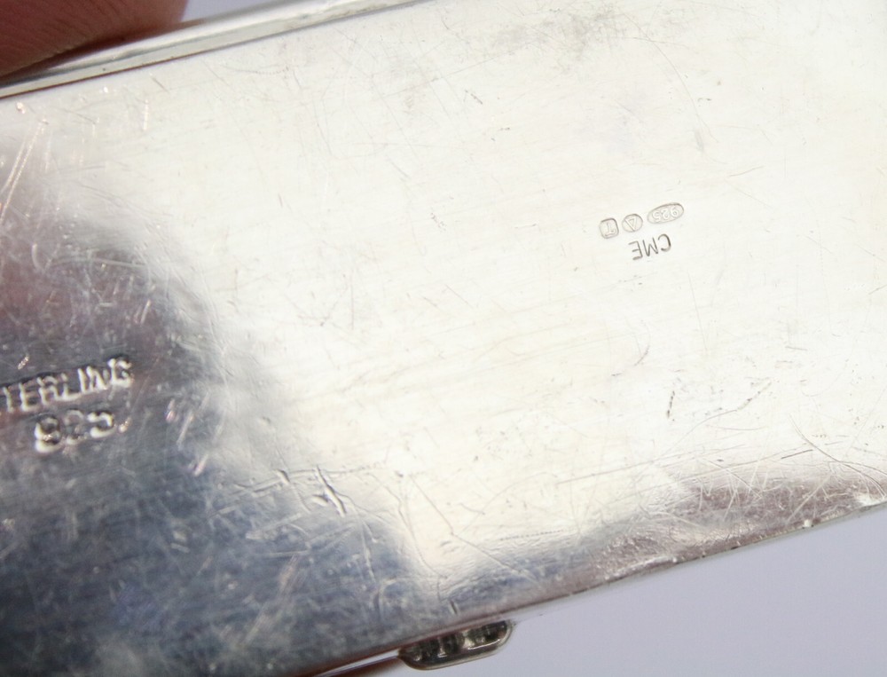 Sterling solid silver stamp box with paddle steamer engraving Elizabeth II