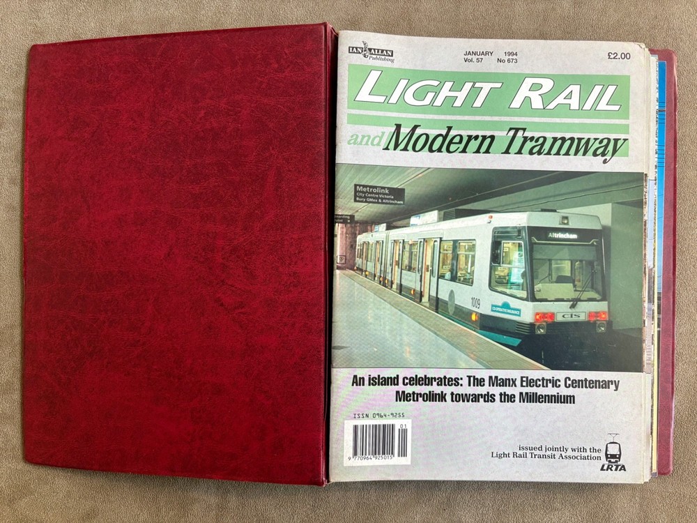 Light Rail And Modern Tramway Magazines 1994 Complete 12 Issues in Binder (A56)