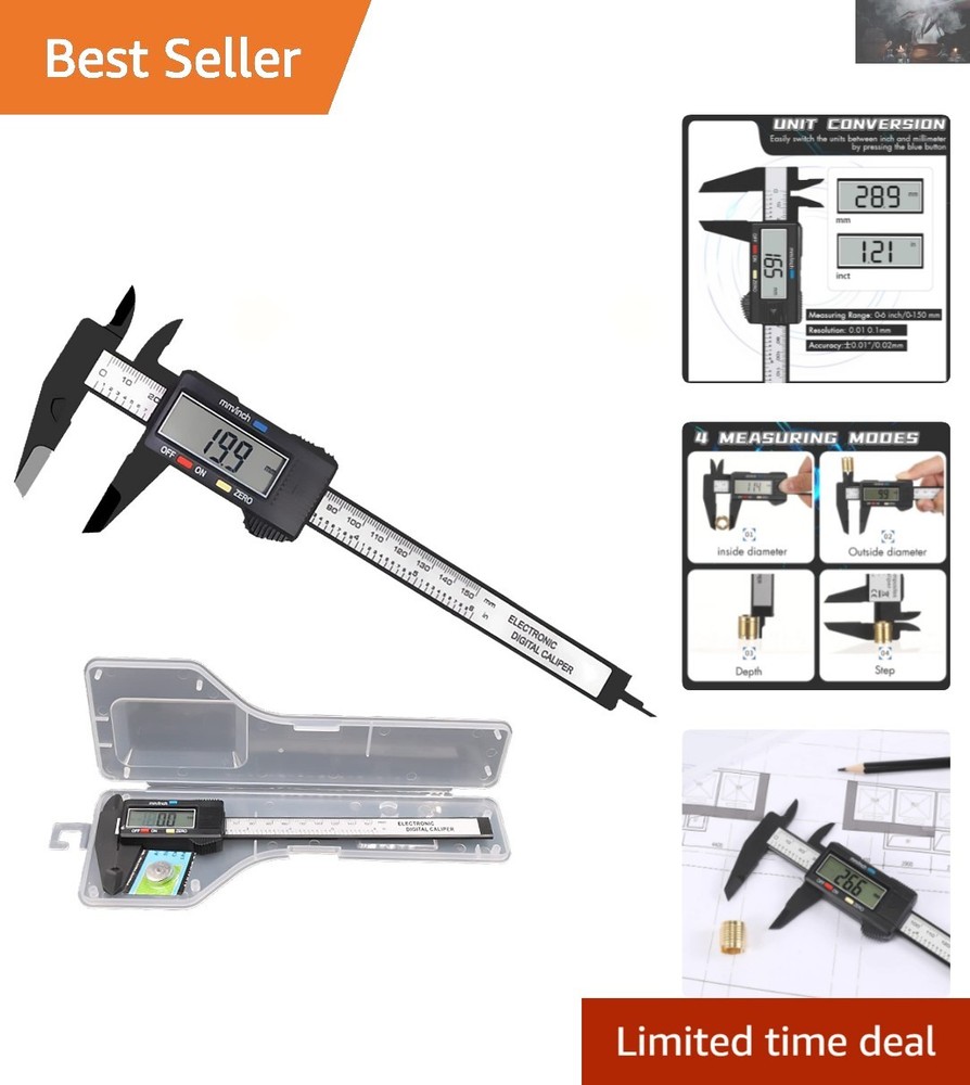 Auto Shutdown Digital Calipers with Large LCD Screen - Includes 2 Batteries