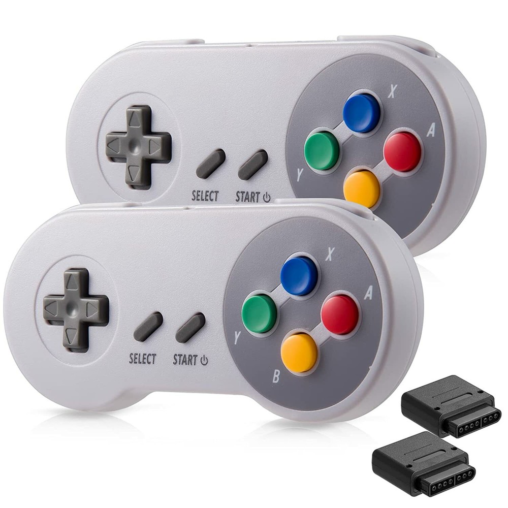 2x Wireless SNES Controller Remote Gamepad For Original Super SNES Console & SFC
