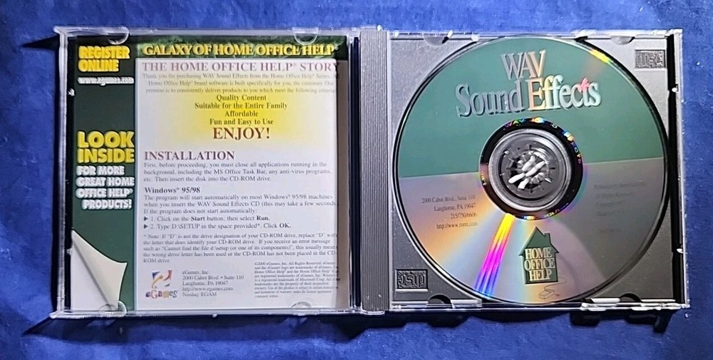 WAV SOUND EFFECTS HOME OFFICE HELP FOR WINDOWS 95/98 ( CD, 2000 )