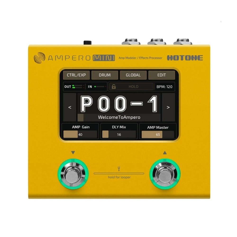 HOTONE AMPERO MINI MARIGOLD Modeler/Looper/Interface/FX Touchscreen Stomp Box