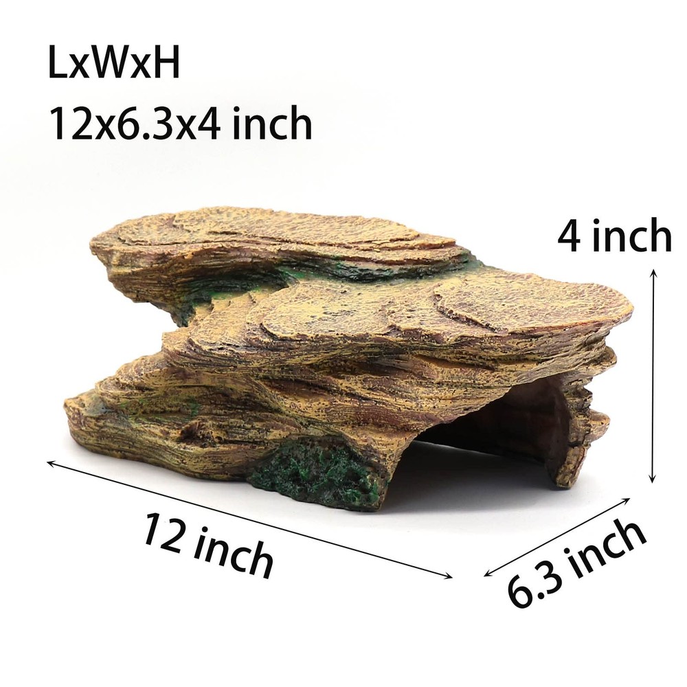 Turtle Basking Platform Shale Scape Step Ledge, Reptile Cave Hideout Turtle T...