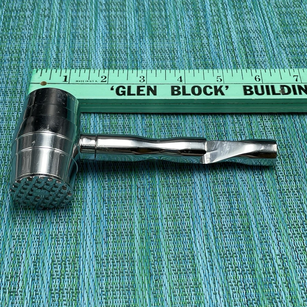 MCM Chrome Combo Bar Jigger Ice Hammer Corkscrew Bottle Opener Barware Muddler